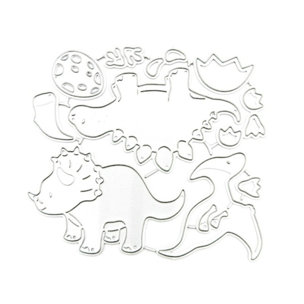 Dinosaurie Metall Skärning Dies Scrapbooking Stencil Die Cuts Kort Prägling DIY Fotoalbum Mall Form Hantverk 1