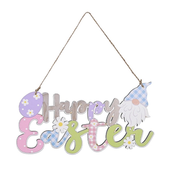Glad påsk Dörrhängande skylt Trä Humle Joy Dekor för påsk Hem Fönstervägg null - Easter