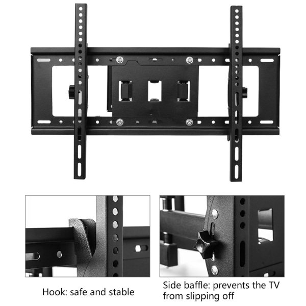 TV-väggfäste Dubbel svängbar förlängning lutande rotation TV-väggfäste passar de flesta 32-65 tums platt-/böjda LCD-TV-apparater