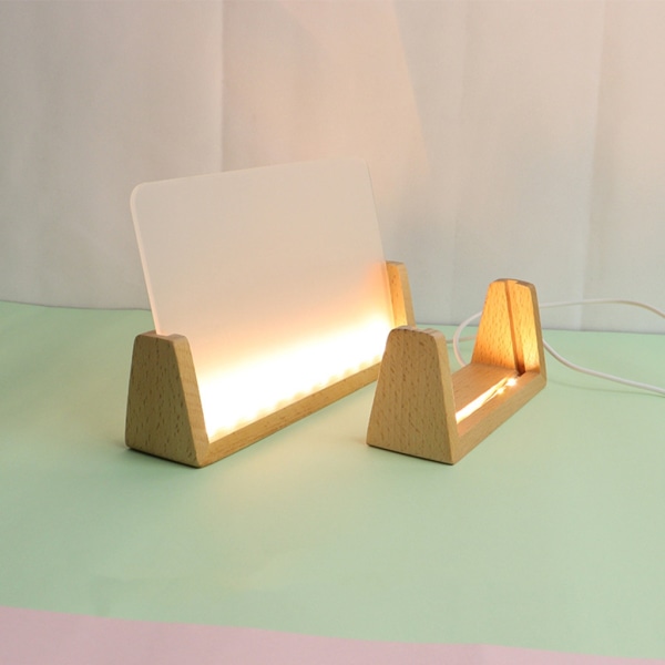 LED-displayfot i trä med USB-kabel U-formad ram för lampstativ för akryl, kristall, nattljus, glashartskonst A 8 inches
