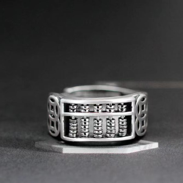 Vintage tumring för kreativa snurr Abacus Ring Matchande Ring Metall Herrar Dam Ring Spinner Beads Smycken Presenter