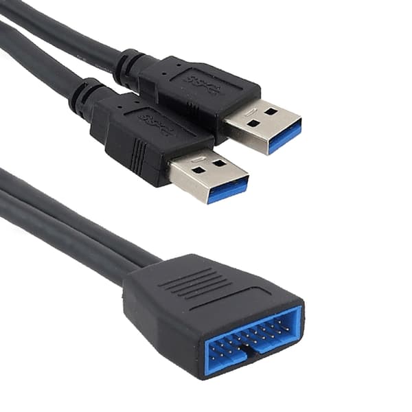 19-pinners USB-header USB3.0 1 til 2 splitter intern USB-forlengelseskabel