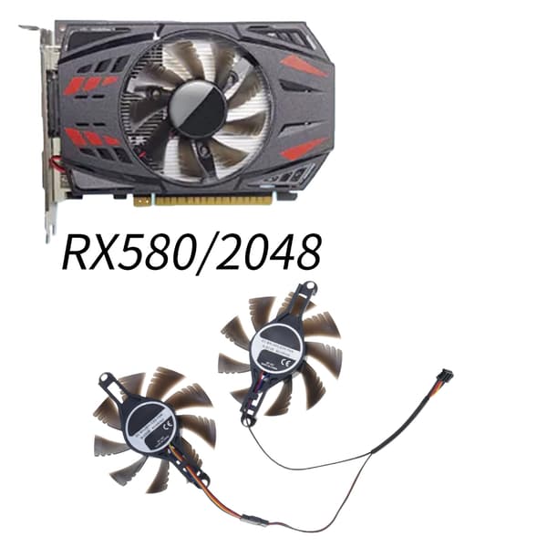 80mm 4Pin Videokort Køleventilator Til RX580 2048 Grafikkort Kølere Ventilator