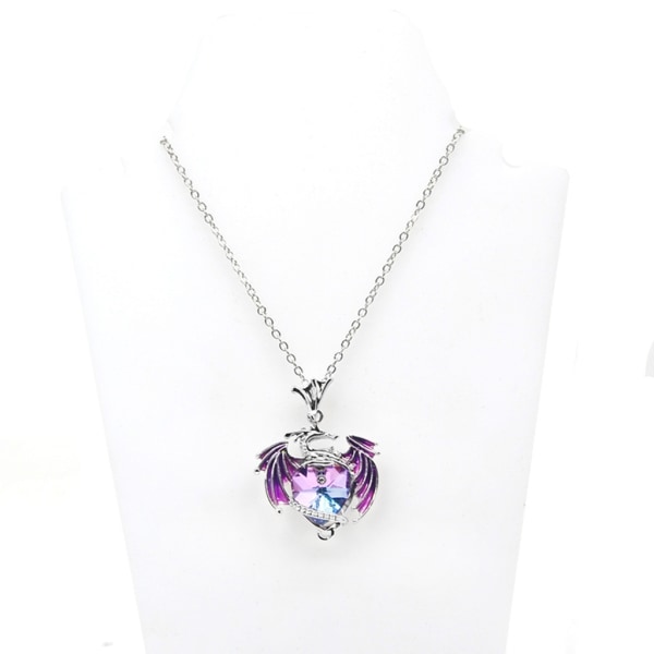 Fantasy färgglada kristall drake hänge halsband för kvinnor Utsökt blå lila kristall  halsband Söt smycken prydnad Purple b234 | Purple | 0.02 | Fyndiq