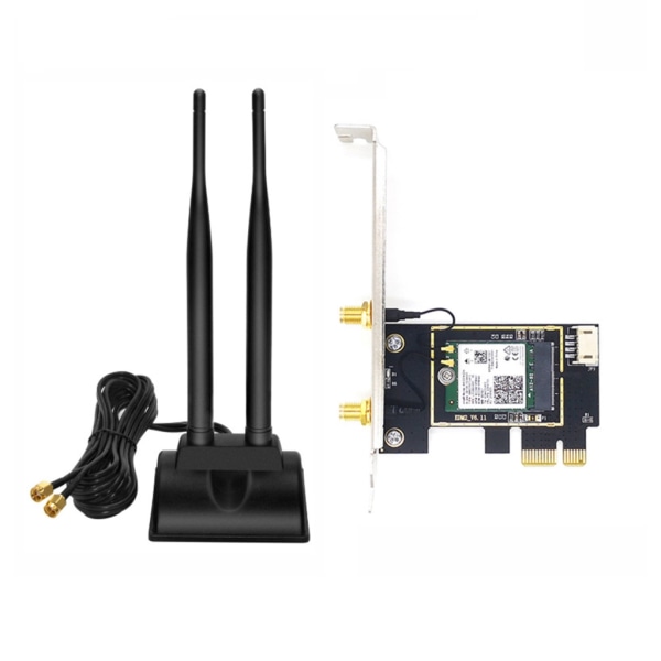 3000Mbps WiFi 6 för Intel AX200 PCIe trådlös nätverksadapter Dual-Band 2,4G/5Ghz AX200NGW BT5.1 för Windows10 stationär PC null - With 10DB antenna