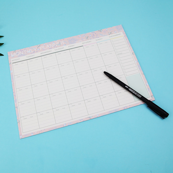 Månatlig pappersdyna 20 ark Gör-det-själv-planerare Skrivbord Agenda Present Skolkontorsmaterial