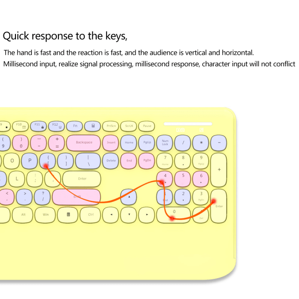 Trådlöst tangentbord Mus Set Mini 106 nycklar Runda tangentbord Tangentbord Ergonomisk design för PC Dator Laptop Blue