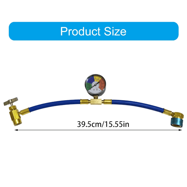 Bil Aircondition R134A Kølemiddel Slange Trykmåler Kit 100PSI Slange