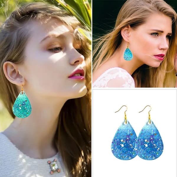 Waterdrop Shape Form Tear Drop Resin Silikon Nyckelring Form DIY Crafts Blue M