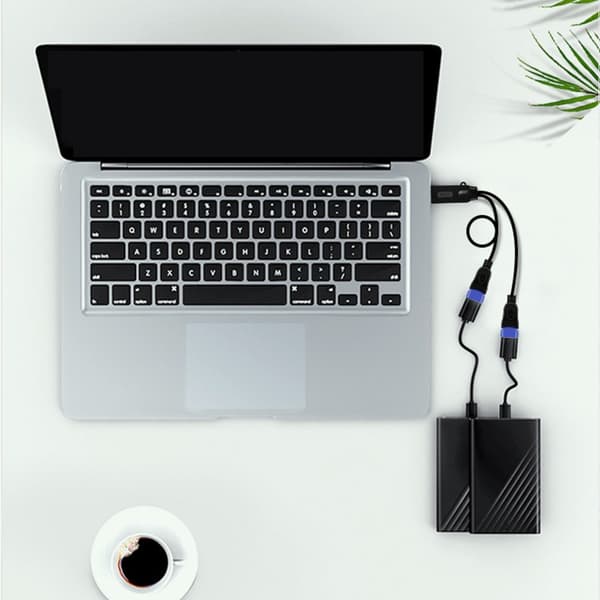 Dobbelt Port USB Splitter Kabel til Samtidig Opladning og Dataoverførsel