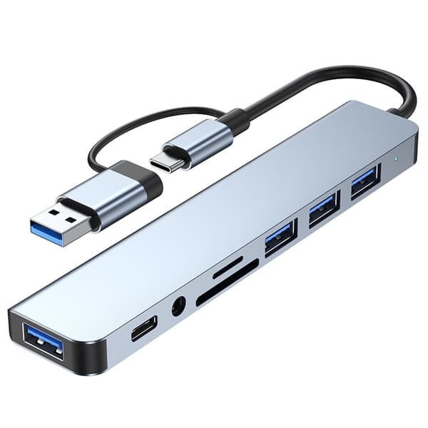 Plassbesparende USB C-hub med rask dataoverføring for hverdagsbehov