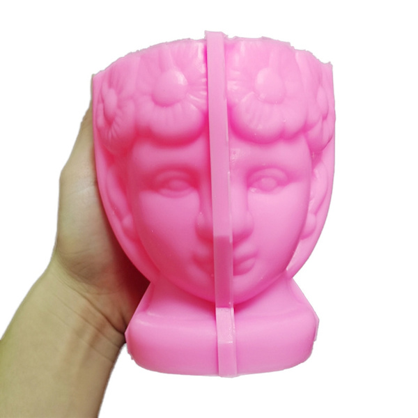 Människan för huvudet Betong Silikon Form Suckulent Blomkruka Lera Cement Molds DIY Hemmaträdgård Blomkrukor Form