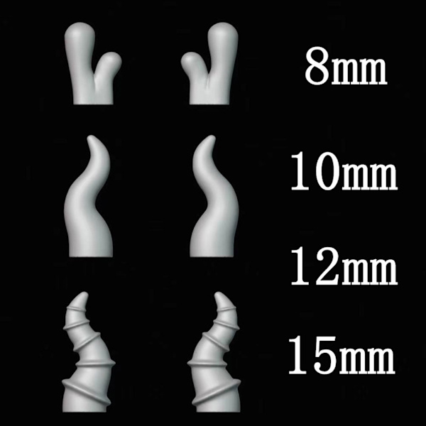 Miniatyr silikonform för djävul/boskap/fårhorn i epoxiharts med lera 2