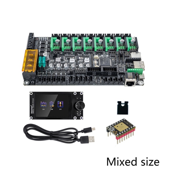 3D MKS Monster8 V2 Kontrollkort 8Axis Moderkort TS35 Pekskärm 3D-skrivare 32bit Controller Mini LCD12864 Display null - Motherboard TS35 dis