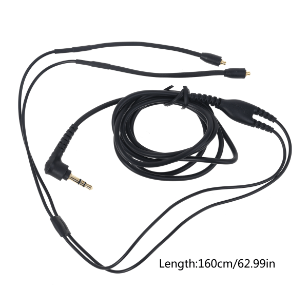 Löstagbar spelhörlurskabel 1,6 m 63 tum brusreducerande headset spelkabel ljud för SE215 SE315 SE425 SE53