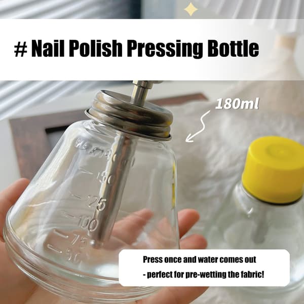 Professionell Glas Nagellösning Dispenser 2st Läcksäker Pressdesign