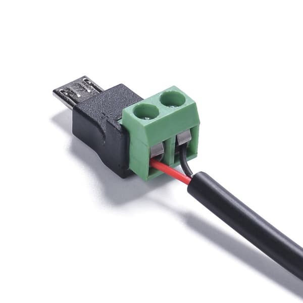 MicroUSB til 2-bens terminaler strømoverførsel til opladningskabler og tilbehør