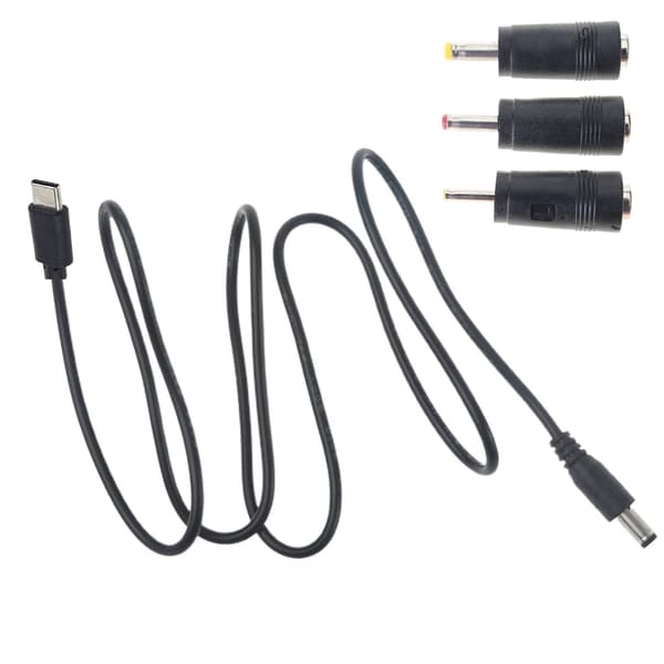 USB Type C - DC 5,5 mm & 2,1 mm virtapistokkeen latauskaapeli reitittimen LED-valolle