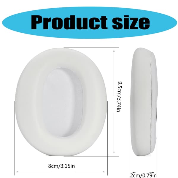 High Fidelitys Øreputer for WHCH720N Headset Klar Lydforbedring White