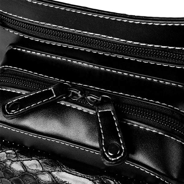 Dam Flickor Gotisk midjeväska PU Läder Steampunk Sidoväska Reseväska Svart Crossbody Messenger PU Läderväska Väska