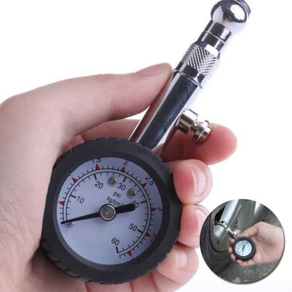 Nya bilar Fordonsdäck Lufttrycksmätare 0-60 psi Dial Meter