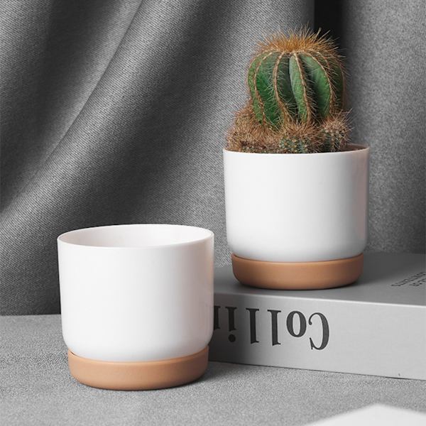 Plastimitation Keramiska suckulenta växtkrukor Blomkruka-stora/små växtkrukor för kaktus högstyrka växtkrukor L