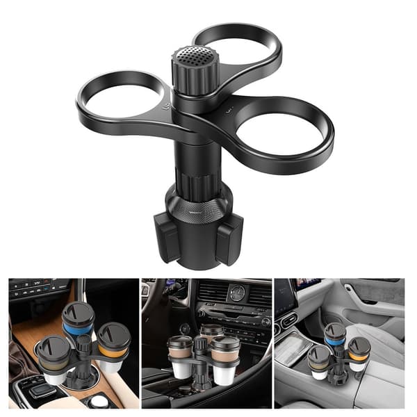 3 i 1 Drikkeholder Bilkoppholder Roterende Ekspanderadapter