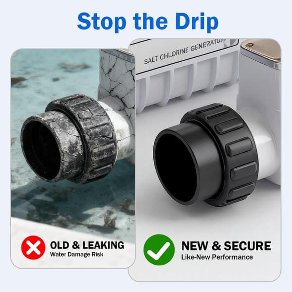 Nem installation af udskiftningssæt til unionfittings til 520595 IC40 poolpumpesystemer