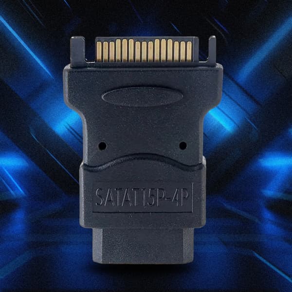Sata 15pin Han til Stor 4pinIDE Strømstik Konverter Adapter