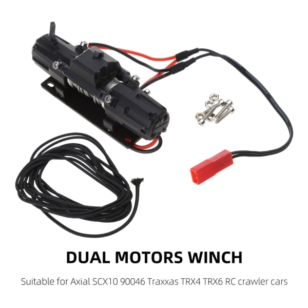 RC Car Dual Motors Ståltråd Automatisk vinsch modell Tillbehör för 1/10 RC Crawler Car SCX10 D90 TF2 CC01 90046