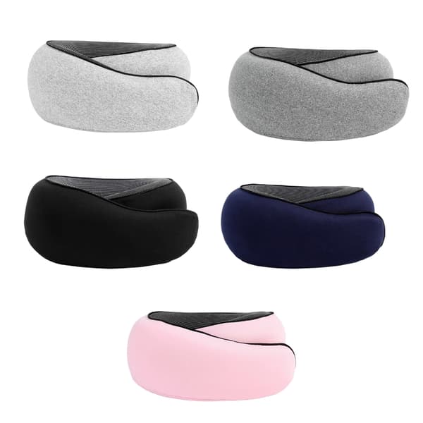 Justerbar Cervikal Støtte Pude Memory Foam Kerne Til Søvn På Fly Pink