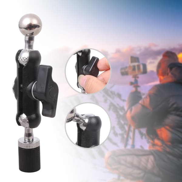 1/4-tommers gjenget til 17 mm kulehode gjenget skrueadapter dobbelthode for DSLR