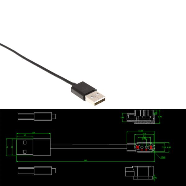 Bærbar opladerstander Base Ladekabel Base USB Universelt ladekabel