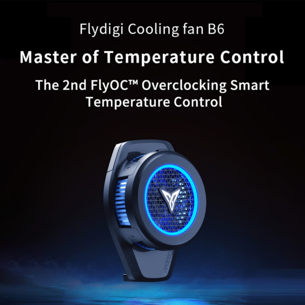 Flydigi B6 Rapid Cooling Kylare Universal Mobiltelefon Mute-Cooler Fläkt 20W Halvledare Back Clip Kylfläns med ring