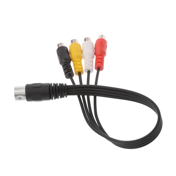 30CM 5-pin hann DIN-plugg til 4 RCA Phono hunnplugger lydkabel ledningstilkobling
