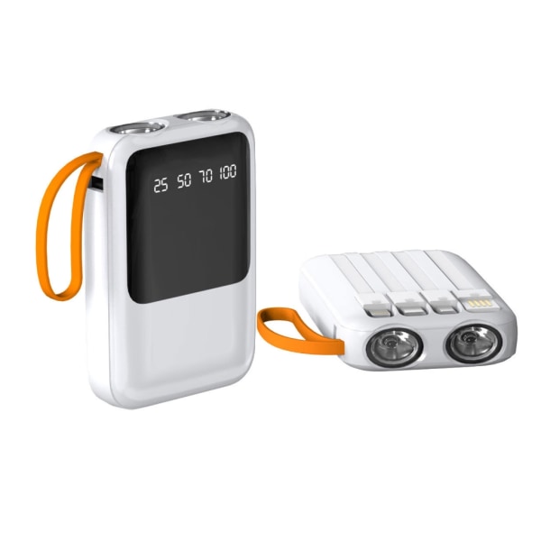DIY Power Bank Case 3x18650 Batterihållare Box Digital Display Skärm LED Ficklampa Funktion Typ C/Micro Output White