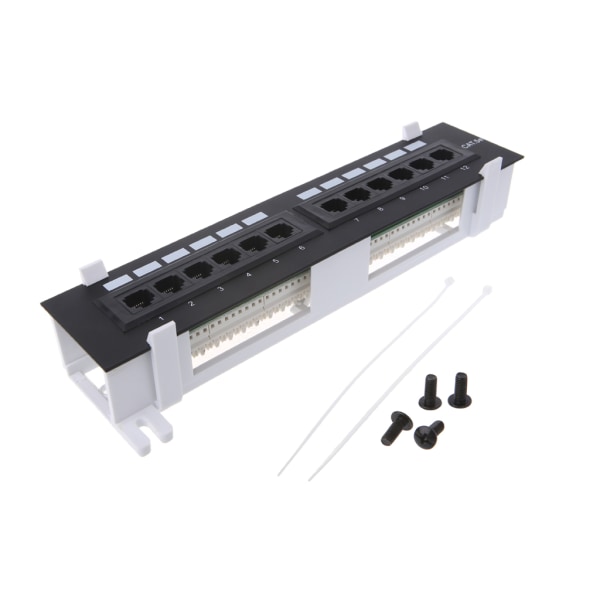 CAT5E Cat5 Väggmonterad Rackmonterad Patchpanel för 12 Portar Nätverksfäste
