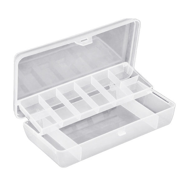 Bærbar værktøjskasse opbevaringsboks organizer til etui plastbakke rum fiskelokkemad tackleboks tosidede opbevaringskasser Wh