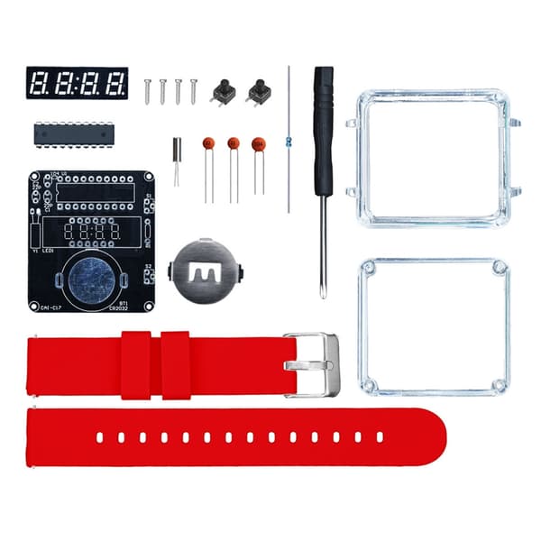 DIY Elektronisk Klocka Kit Enkel Montering LED-Klocka Plast Metall LED-Display Kit Red