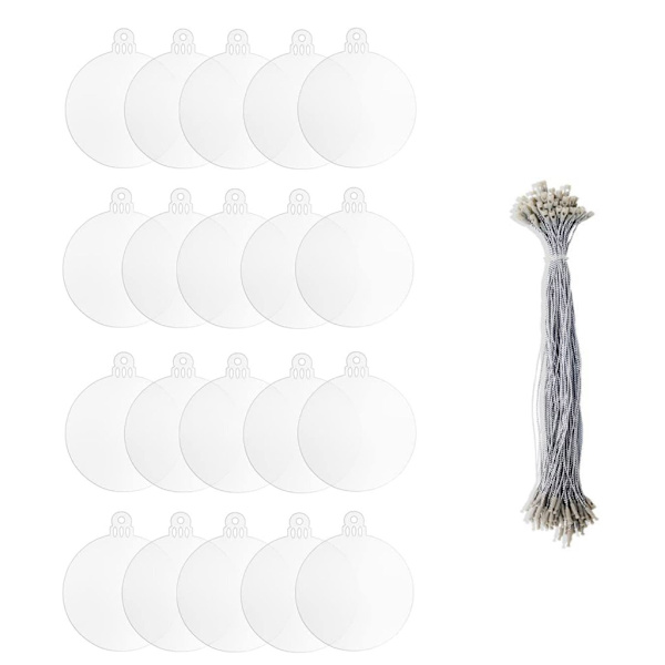 20 st Klar Akryl Julgransprydnad Rund Hexagon Blank Transparenta Skivor DIY Prydnader Hantverk Årsdag Högtid