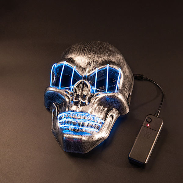 LED Glödande Masker Skull Shape Ljusmask Dansfester Bar Dance Mask PP Masker