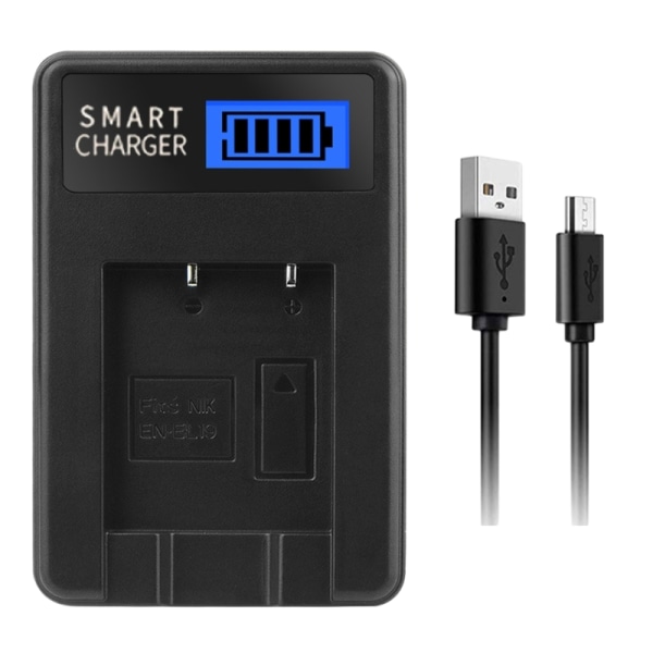 EN-EL19 LCD USB-oplader til S100 S2500 S2550 S2600 S2700 S2750 S2800 S3100 S3200 S33 S3300 S3400 S3500 S4100