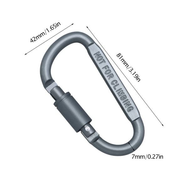 Aluminiumlegering D-Shape Spänne Bergsklättring Karbinhakar Clip Twistlock Karbinhakar Krokar för camping, vandring, fiske Purple