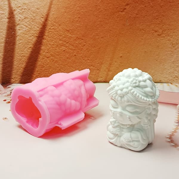 Silikoneform 3D Loulan Prinsesse Lysforme Støbeforme Ornamentforme