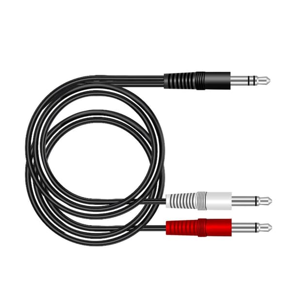 Pålideligt 3,5 mm han til dobbelt 3,5 mm kabel til L/R højttalerforbindelse 150 cm