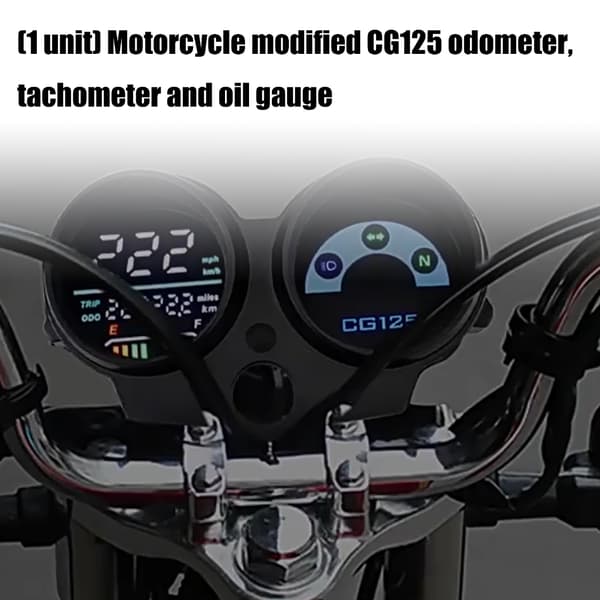 Motorsykkel Dashboard Digital Hastighet RPM Spenning Display Turteller Speedometer