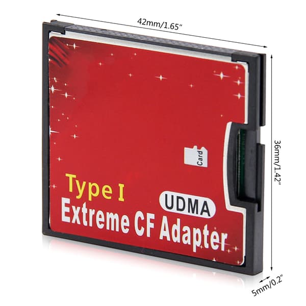 TF til CF-kortadapter, enkel port Micro-SD/SDHC/SDXC TF til CF-kortleser