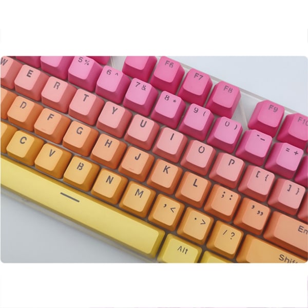 PBT GradientRainbow Keycaps Anpassningsbara bakgrundsbelysta Keycap Set OEM-profil för mekaniska tangentbord 104Keys E