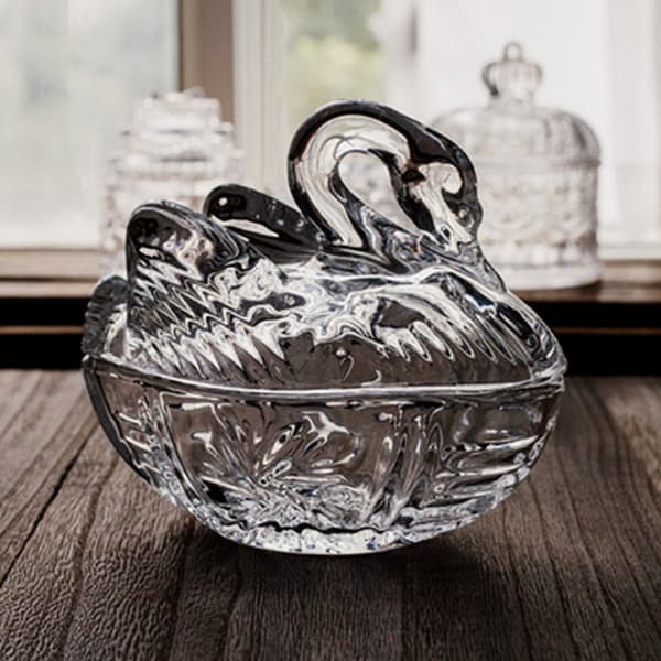 Swan Förvaringslåda Kristall Form Makeup Smyckesbehållare Form