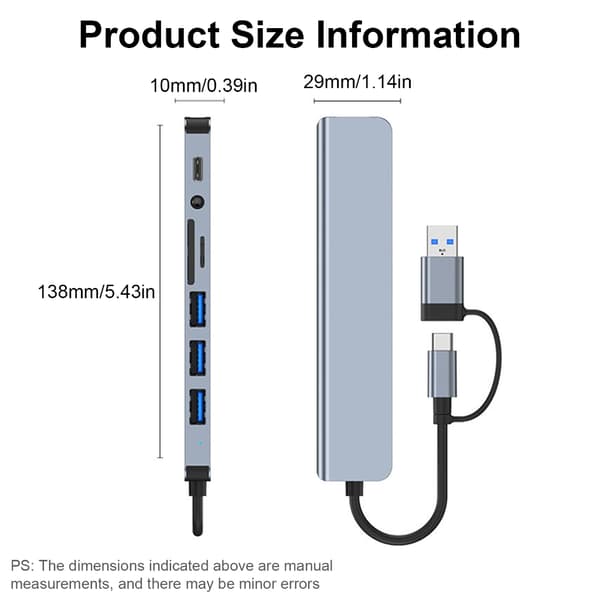 Pladsbesparende USB C-hub med hurtig dataoverførsel til hverdagsbehov